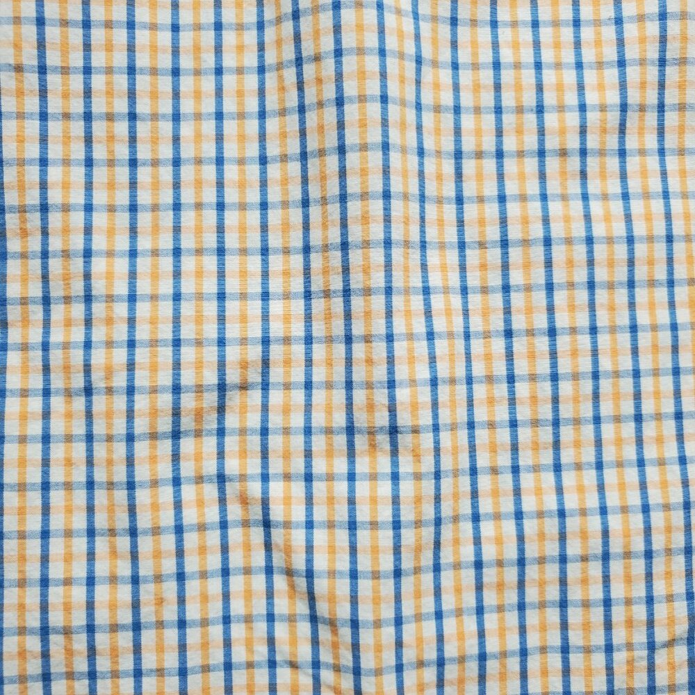 Izod Long Sleeve Button Down Plaid Shirt 1 Pocket Orange Blue White Men Sz 3XLT - Picture 5 of 11